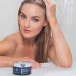 woman showering cream monat skin care products promotional blog image